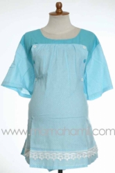 baju hamil jumbo kancing menyusui polkadot biru  BHJ 44  large